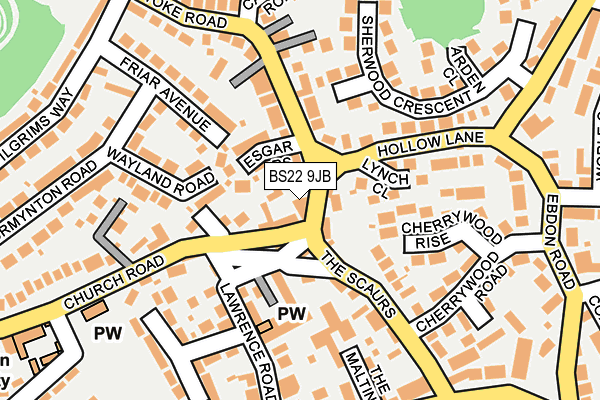 BS22 9JB map - OS OpenMap – Local (Ordnance Survey)