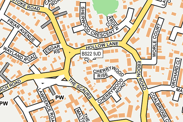 BS22 9JD map - OS OpenMap – Local (Ordnance Survey)