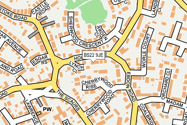 BS22 9JE map - OS OpenMap – Local (Ordnance Survey)