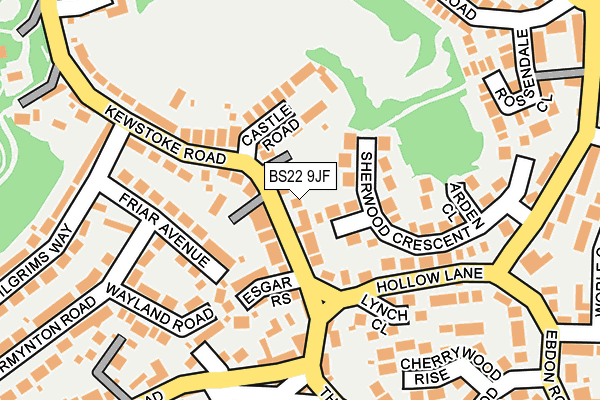 BS22 9JF map - OS OpenMap – Local (Ordnance Survey)