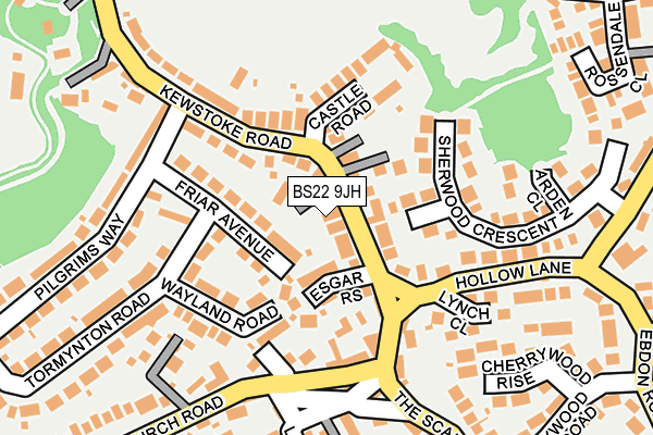 BS22 9JH map - OS OpenMap – Local (Ordnance Survey)