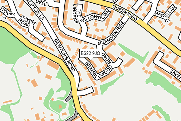 BS22 9JQ map - OS OpenMap – Local (Ordnance Survey)