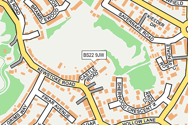 BS22 9JW map - OS OpenMap – Local (Ordnance Survey)