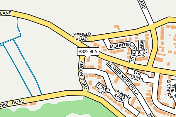 BS22 9LA map - OS OpenMap – Local (Ordnance Survey)