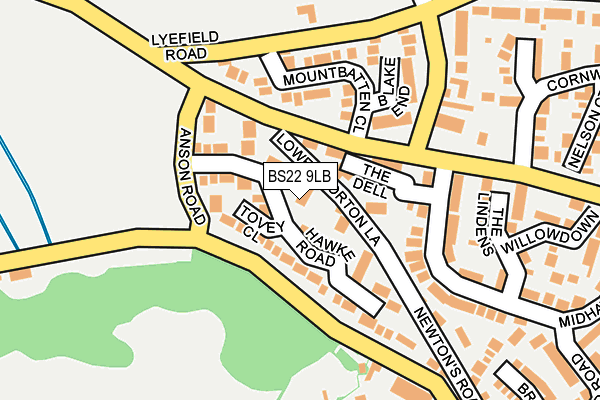 BS22 9LB map - OS OpenMap – Local (Ordnance Survey)