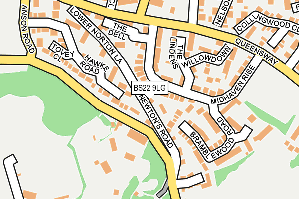 BS22 9LG map - OS OpenMap – Local (Ordnance Survey)