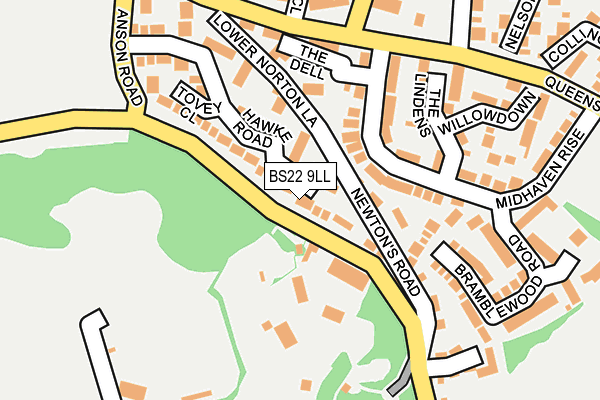 BS22 9LL map - OS OpenMap – Local (Ordnance Survey)