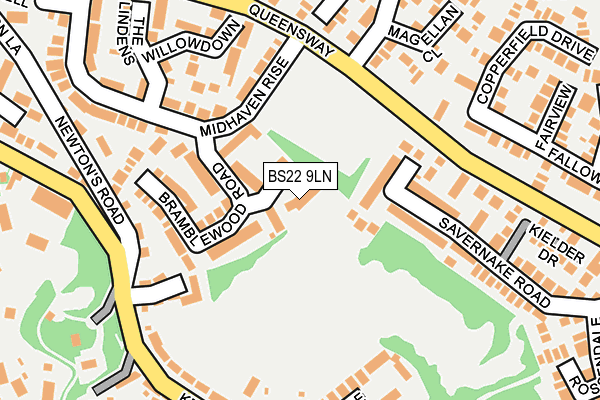 BS22 9LN map - OS OpenMap – Local (Ordnance Survey)