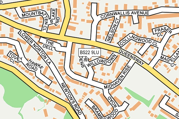 BS22 9LU map - OS OpenMap – Local (Ordnance Survey)