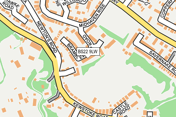 BS22 9LW map - OS OpenMap – Local (Ordnance Survey)