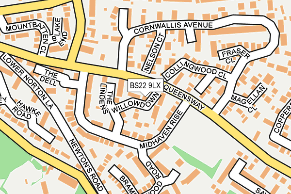 BS22 9LX map - OS OpenMap – Local (Ordnance Survey)