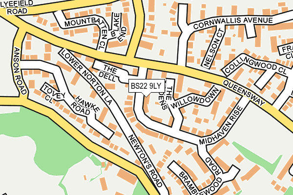 BS22 9LY map - OS OpenMap – Local (Ordnance Survey)