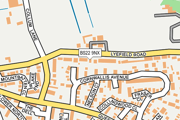 BS22 9NX map - OS OpenMap – Local (Ordnance Survey)