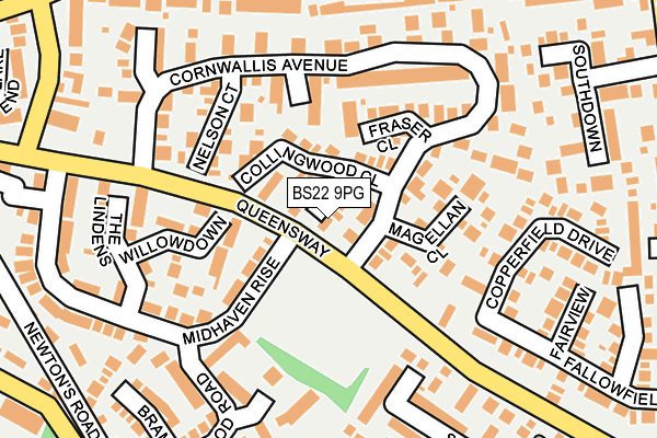 BS22 9PG map - OS OpenMap – Local (Ordnance Survey)