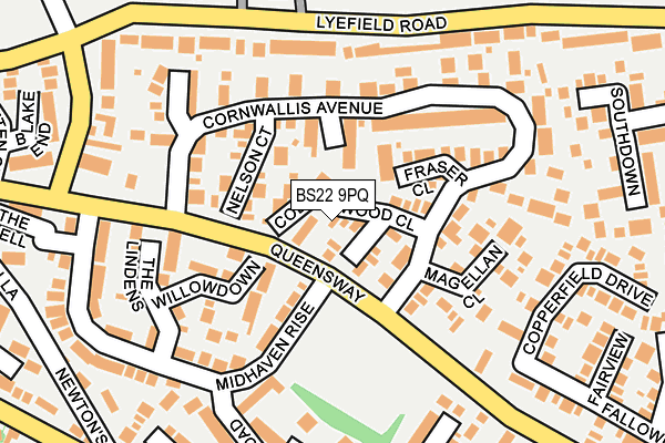 BS22 9PQ map - OS OpenMap – Local (Ordnance Survey)
