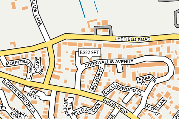 BS22 9PT map - OS OpenMap – Local (Ordnance Survey)