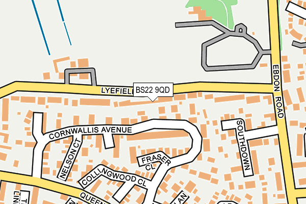 BS22 9QD map - OS OpenMap – Local (Ordnance Survey)
