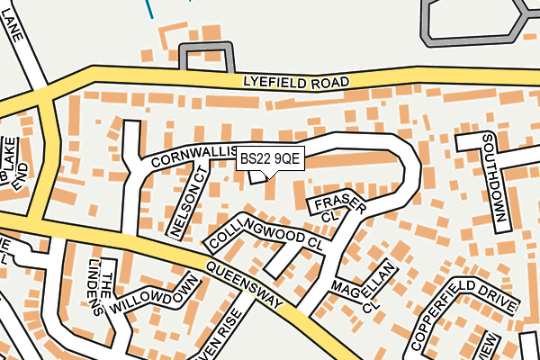 BS22 9QE map - OS OpenMap – Local (Ordnance Survey)