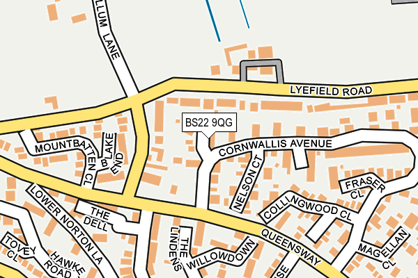 BS22 9QG map - OS OpenMap – Local (Ordnance Survey)