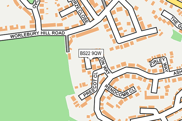 BS22 9QW map - OS OpenMap – Local (Ordnance Survey)