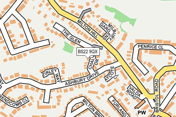 BS22 9QX map - OS OpenMap – Local (Ordnance Survey)