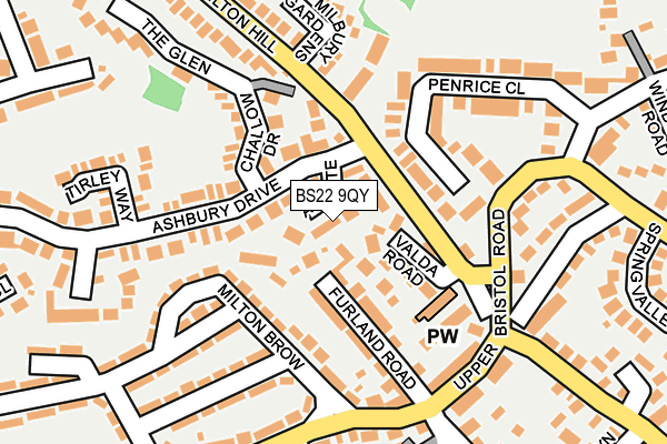 BS22 9QY map - OS OpenMap – Local (Ordnance Survey)