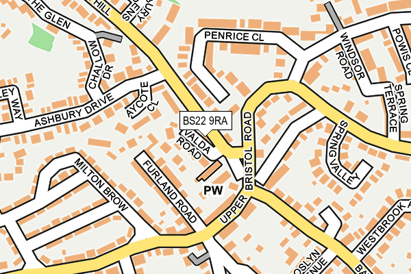 BS22 9RA map - OS OpenMap – Local (Ordnance Survey)