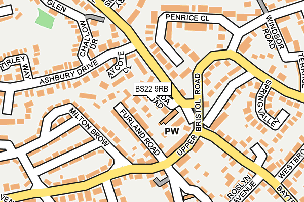 BS22 9RB map - OS OpenMap – Local (Ordnance Survey)