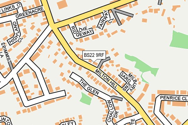 BS22 9RF map - OS OpenMap – Local (Ordnance Survey)