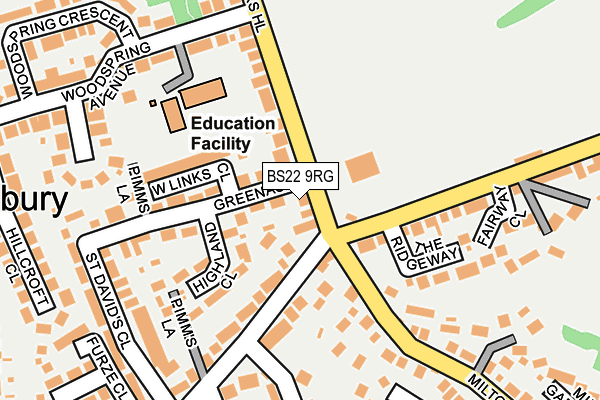 BS22 9RG map - OS OpenMap – Local (Ordnance Survey)