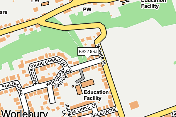 BS22 9RJ map - OS OpenMap – Local (Ordnance Survey)