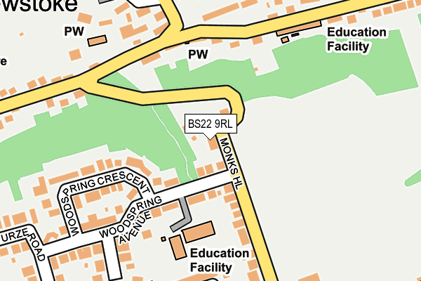 BS22 9RL map - OS OpenMap – Local (Ordnance Survey)