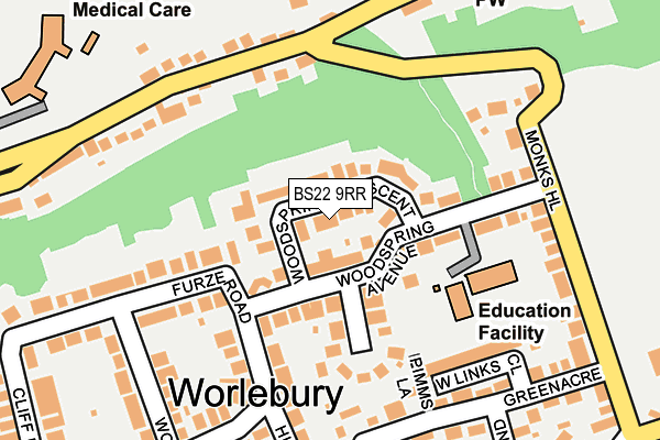 BS22 9RR map - OS OpenMap – Local (Ordnance Survey)