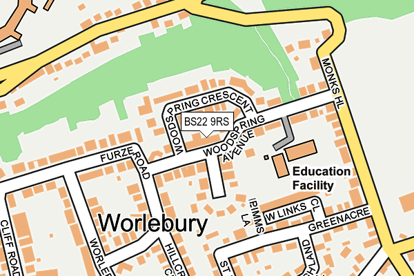 BS22 9RS map - OS OpenMap – Local (Ordnance Survey)