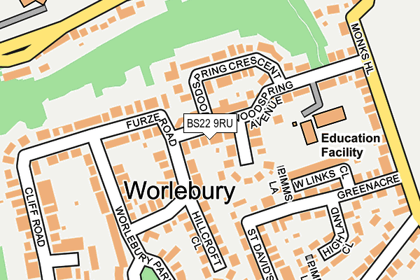 BS22 9RU map - OS OpenMap – Local (Ordnance Survey)