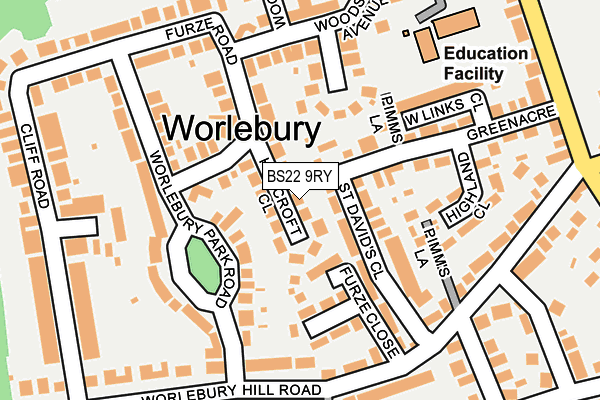 BS22 9RY map - OS OpenMap – Local (Ordnance Survey)