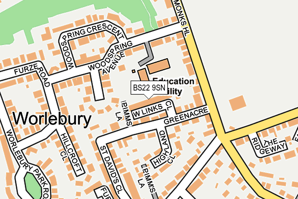 BS22 9SN map - OS OpenMap – Local (Ordnance Survey)