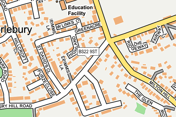 BS22 9ST map - OS OpenMap – Local (Ordnance Survey)