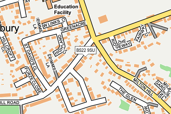BS22 9SU map - OS OpenMap – Local (Ordnance Survey)