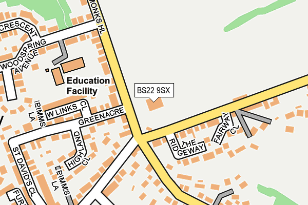 BS22 9SX map - OS OpenMap – Local (Ordnance Survey)