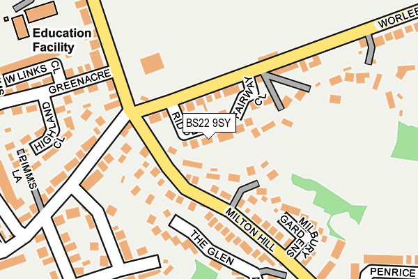 BS22 9SY map - OS OpenMap – Local (Ordnance Survey)