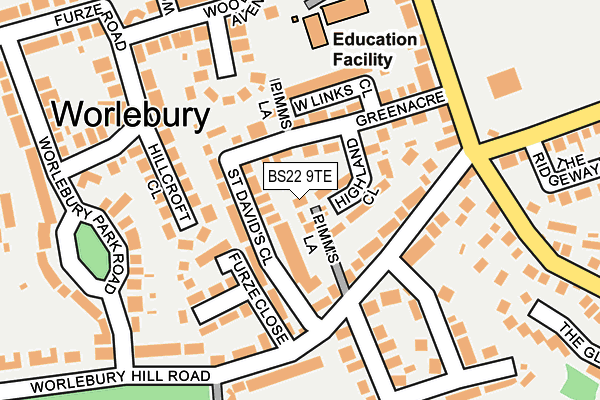 BS22 9TE map - OS OpenMap – Local (Ordnance Survey)