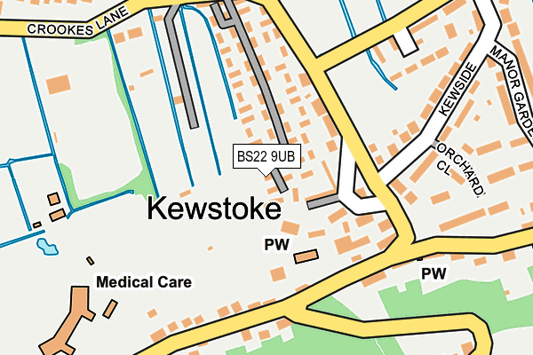 BS22 9UB map - OS OpenMap – Local (Ordnance Survey)