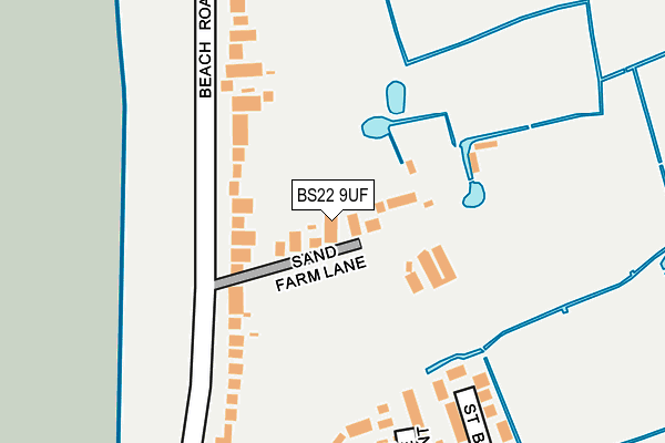 BS22 9UF map - OS OpenMap – Local (Ordnance Survey)