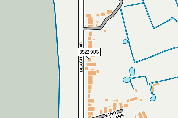 BS22 9UG map - OS OpenMap – Local (Ordnance Survey)