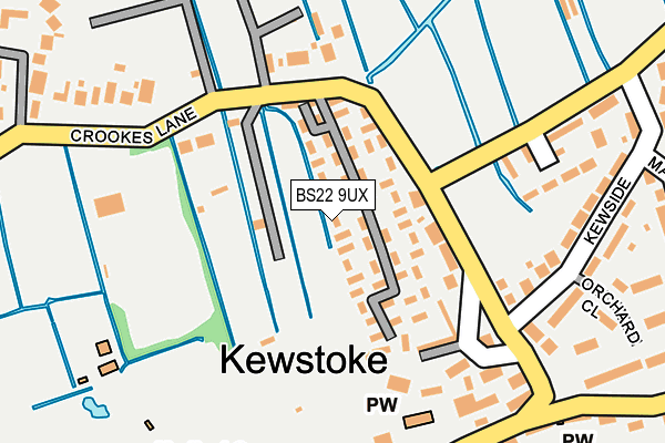 BS22 9UX map - OS OpenMap – Local (Ordnance Survey)