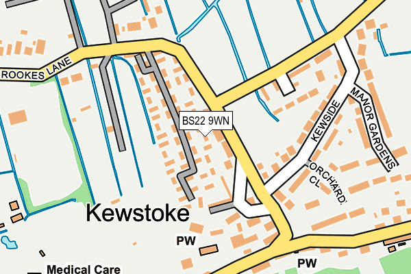 BS22 9WN map - OS OpenMap – Local (Ordnance Survey)