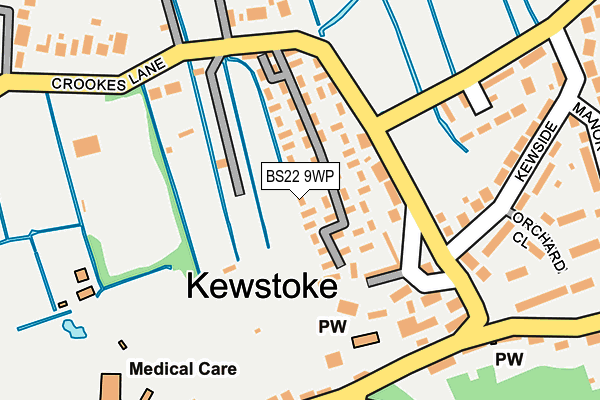 BS22 9WP map - OS OpenMap – Local (Ordnance Survey)