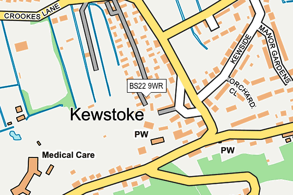 BS22 9WR map - OS OpenMap – Local (Ordnance Survey)