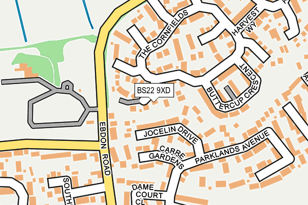 BS22 9XD map - OS OpenMap – Local (Ordnance Survey)